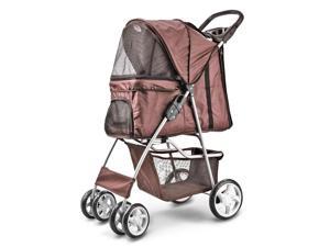 4 Wheels Pet Dog Stroller Cat Small Animals Carrier Large Deluxe Folding Flexible Easy Walk Jogger Jogging for Travel Up to 30 Pounds With Rain Cover Coffee Brown 4 Wheels Pet Dog Stroller Cat Small Animals Carrier Large Deluxe Folding Flexible Easy Walk Jogger Jogging for Travel Up to 30 Pounds With Rain Cover Coffee Brown