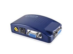 VGA to RCA Converter Box Computor Laptop PC Mac Monitor To Tv Display AV Composite S-VIDEO Signal Converters Switch Adaptor Dark Blue with 4 USB Cables for VCD DCD PC Game VGA to RCA Converter Box Computor Laptop PC Mac Monitor To Tv Display AV Composite S-VIDEO Signal Converters Switch Adaptor Dark Blue with 4 USB Cables for VCD DCD PC Game