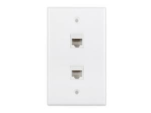 Ethernet Network Cat5e Wall Plate - Dual (2 Port) RJ45 Connector Socket Wiring Plug Jack Decorative Face Cover Outlet Mount Panel Female to Female Ethernet Network Cat5e Wall Plate - Dual (2 Port) RJ45 Connector Socket Wiring Plug Jack Decorative Face Cover Outlet Mount Panel Female to Female
