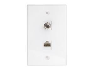 Coaxial Connector Ethernet Network Wall Plate Dual 2 Port Combo - Video Coax F Connector with Cat5 Cat5e Cat6 RJ45 RJ45 Jack Socket Wiring Plug Jack Decorative Face Cover Outlet Mount Panel Coaxial Connector Ethernet Network Wall Plate Dual 2 Port Combo - Video Coax F Connector with Cat5 Cat5e Cat6 RJ45 RJ45 Jack Socket Wiring Plug Jack Decorative Face Cover Outlet Mount Panel