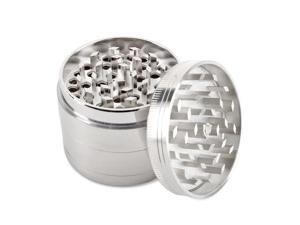Tobacco Spice Herb Grinder Aluminum Hand 2.5-Inch 63mm Diameter 4 Pieces Muller Kitchen Crusher Tool with Mesh Screen Pollen Scraper - Silver Tobacco Spice Herb Grinder Aluminum Hand 2.5-Inch 63mm Diameter 4 Pieces Muller Kitchen Crusher Tool with Mesh Screen Pollen Scraper - Silver