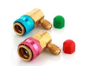 Car AC R134a Quick Connectors System Port Adapters Couplers Low High Set Conversion Kit for HVAC Auto Air conditioning with Manifold Hose Gauge Car AC R134a Quick Connectors System Port Adapters Couplers Low High Set Conversion Kit for HVAC Auto Air conditioning with Manifold Hose Gauge