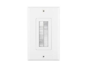 Brush Wall Plate 1-Gang Single Gang Decora-Style Wallplate for HDTV Installations Multi Media Home Theater White Brush Wall Plate 1-Gang Single Gang Decora-Style Wallplate for HDTV Installations Multi Media Home Theater White
