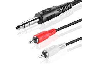 Premium 1/4 Inch TRS To Dual RCA Audio Cable (10FT) - Male 6.35mm 1/4" TRS to 2RCA Connector Wire Cord Plug Jack Premium 1/4 Inch TRS To Dual RCA Audio Cable (10FT) - Male 6.35mm 1/4" TRS to 2RCA Connector Wire Cord Plug Jack