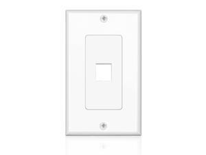 Keystone Wall Plate - 1 Port Keystone Insert Jack Single Gang Wiring Plug Socket Decorative Face Cover Outlet Mount Panel with Screws White Keystone Wall Plate - 1 Port Keystone Insert Jack Single Gang Wiring Plug Socket Decorative Face Cover Outlet Mount Panel with Screws White