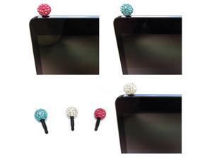 JAVOedge 3 Pack of Round Sparkle Charms for Headphone Jack for Tablets or Smartphones (Red, White, Blue) JAVOedge 3 Pack of Round Sparkle Charms for Headphone Jack for Tablets or Smartphones (Red, White, Blue)
