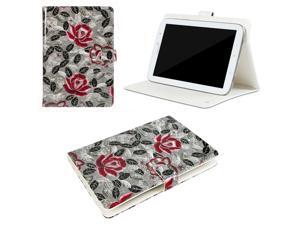 JAVOedge Gray / Pink Peony Leaves Pattern Universal Book Case for 7-8" Tablets, iPad Mini, Samsung Tab, Nexus 7, Nook HD JAVOedge Gray / Pink Peony Leaves Pattern Universal Book Case for 7-8" Tablets, iPad Mini, Samsung Tab, Nexus 7, Nook HD