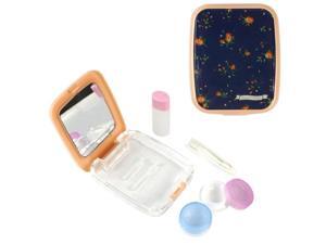 JAVOedge Blue Small Rose Patter Square Contact Lens Case Kit with Solution Bottle and Tweezer JAVOedge Blue Small Rose Patter Square Contact Lens Case Kit with Solution Bottle and Tweezer