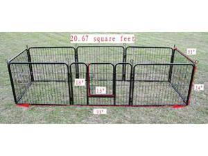 New Black 8 Panel 24" Heavy Duty Pet Playpen Dog Exercise Pen Cat Fence B New Black 8 Panel 24" Heavy Duty Pet Playpen Dog Exercise Pen Cat Fence B