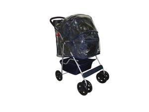 Navy Blue Classic 4 Wheels Pet Dog Cat Stroller Carrier w/RainCover Navy Blue Classic 4 Wheels Pet Dog Cat Stroller Carrier w/RainCover