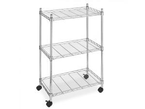 NEW Chrome Wire Shelving Cart Unit 3 Shelves w/casters Shelf Rack Wheels NEW Chrome Wire Shelving Cart Unit 3 Shelves w/casters Shelf Rack Wheels