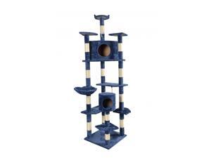 BestPet 9080 80" Cat Tree Condo Furniture Scratch Post Pet House - Navy Blue BestPet 9080 80" Cat Tree Condo Furniture Scratch Post Pet House - Navy Blue