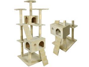 BestPet 73" Cat Tree Scratcher Play House Condo Furniture - Beige BestPet 73" Cat Tree Scratcher Play House Condo Furniture - Beige