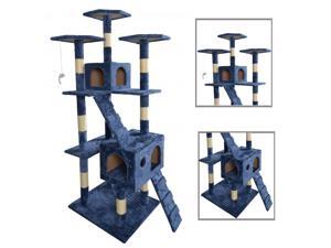BestPet 9073 73" Cat Tree Scratcher Play House Condo Furniture - Navy Blue BestPet 9073 73" Cat Tree Scratcher Play House Condo Furniture - Navy Blue