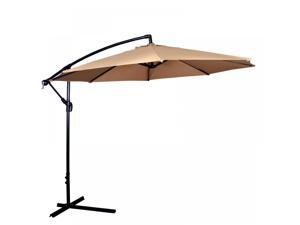 New Tan Patio Umbrella Offset 10' Hanging Umbrella Outdoor Market Umbrella D10 New Tan Patio Umbrella Offset 10' Hanging Umbrella Outdoor Market Umbrella D10