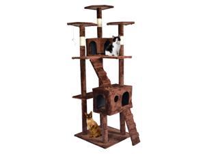 Brown 73" Cat Tree Scratcher Play House Condo Furniture Bed Post Pet House Brown 73" Cat Tree Scratcher Play House Condo Furniture Bed Post Pet House