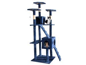 Navy Blue 73" Cat Tree Scratcher Play House Condo Furniture Post Pet House Navy Blue 73" Cat Tree Scratcher Play House Condo Furniture Post Pet House
