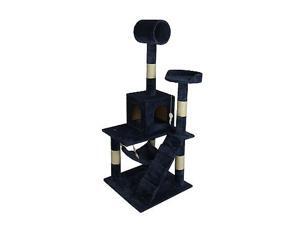 Navy Blue 55" Cat Tree Tower Condo Scratcher Furniture Kitten House Hammock 90 Navy Blue 55" Cat Tree Tower Condo Scratcher Furniture Kitten House Hammock 90