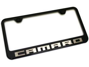 Chevy Camaro License Plate Frame Black Powder Steel Laser Etched Metal z28 RS SS LF.CMR.EB Chevy Camaro License Plate Frame Black Powder Steel Laser Etched Metal z28 RS SS LF.CMR.EB