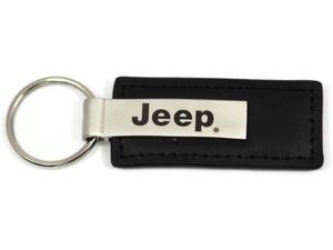 Jeep Name Logo Black Leather Keychain Metal AUTHENTIC Key Ring Lanyard KC1540.JEE Jeep Name Logo Black Leather Keychain Metal AUTHENTIC Key Ring Lanyard KC1540.JEE