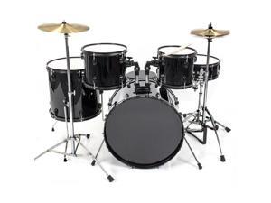 Drum Set 5 PC Complete Adult Set Cymbals Full Size Black New Drum Set Drum Set 5 PC Complete Adult Set Cymbals Full Size Black New Drum Set