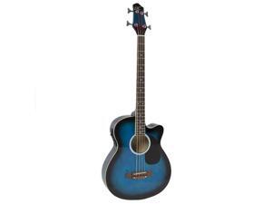 Electric Acoustic Bass Guitar Blue With Equalizer Solid Construction New Electric Acoustic Bass Guitar Blue With Equalizer Solid Construction New