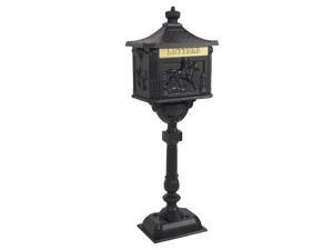 Mailbox Cast Aluminum Black Mail Box Postal Box Security Heavy Duty New Mailbox Cast Aluminum Black Mail Box Postal Box Security Heavy Duty New