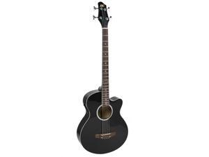 New Black Electric Acoustic Bass Guitar With Equalizer Solid Construction New Black Electric Acoustic Bass Guitar With Equalizer Solid Construction