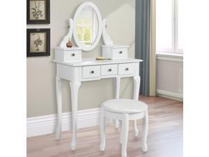 Vanity Table Jewelry Makeup Desk Bench Drawer White Solid Wood Construction New Vanity Table Jewelry Makeup Desk Bench Drawer White Solid Wood Construction New