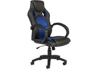 Executive Racing Office Chair PU Leather Swivel Computer Desk Seat High-Back Blue Executive Racing Office Chair PU Leather Swivel Computer Desk Seat High-Back Blue