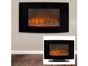 Large 1500W Heat Adjustable Electric Wall Mount & Free Standing Fireplace Heater with Glass XL Large 1500W Heat Adjustable Electric Wall Mount & Free Standing Fireplace Heater with Glass XL