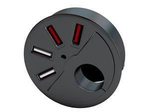 SEDNA - In Desk 2.5" 4 Port USB Charger ( 2 x BC 1.2 ports + 2 x 1A standard ports ) with Flexible LED lamp ( Black Color ) SEDNA - In Desk 2.5" 4 Port USB Charger ( 2 x BC 1.2 ports + 2 x 1A standard ports ) with Flexible LED lamp ( Black Color )