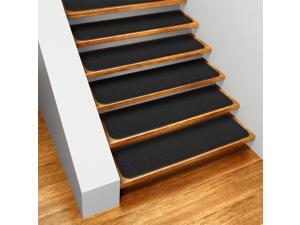 Set of 15 Skid-resistant Carpet Stair Treads - Black - 9 In. X 36 In. Set of 15 Skid-resistant Carpet Stair Treads - Black - 9 In. X 36 In.
