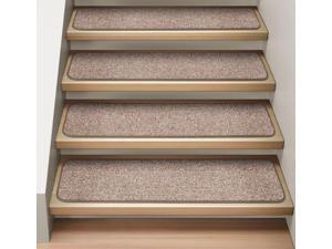 Set of 12 Attachable Indoor Carpet Stair Treads - Pebble Beige - 8 In. X 30 In. Set of 12 Attachable Indoor Carpet Stair Treads - Pebble Beige - 8 In. X 30 In.