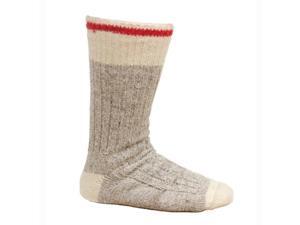 Women's Wool Blend Work Socks Natural Gray With Red Stripe - Size 9-10 Women's Wool Blend Work Socks Natural Gray With Red Stripe - Size 9-10