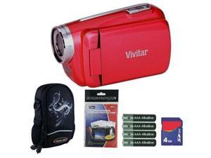Vivitar DVR508 Strawberry Red Digital Video Camera Camcorder 4GB Kit Vivitar DVR508 Strawberry Red Digital Video Camera Camcorder 4GB Kit