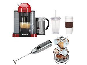 Nespresso VertuoLine with Aeroccino Plus A+GCA1-US-RE-NE (Red) with 13-Pc Espresso Set, Knox Handheld Milk Frother, Coffee Mug, and Iced Beverage Cup Nespresso VertuoLine with Aeroccino Plus A+GCA1-US-RE-NE (Red) with 13-Pc Espresso Set, Knox Handheld Milk Frother, Coffee Mug, and Iced Beverage Cup