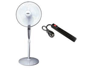 Soleus Air Stand Fan with Remote Control, 16 Inches, FS3-40R-30 with 6-Outlet Power Strip Soleus Air Stand Fan with Remote Control, 16 Inches, FS3-40R-30 with 6-Outlet Power Strip