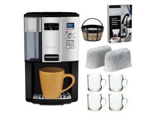 Cuisinart DCC3000 12-cup Programmable Coffeemaker + Gold Tone Basket Coffee Filter + Home Activated Coffee/ Espresso Descaler + Replacement Water Filters 2 Pack + 4 pcs 10oz ARC Handy Glass Coffe Mug Cuisinart DCC3000 12-cup Programmable Coffeemaker + Gold Tone Basket Coffee Filter + Home Activated Coffee/ Espresso Descaler + Replacement Water Filters 2 Pack + 4 pcs 10oz ARC Handy Glass Coffe Mug