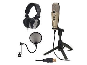 CAD Audio U37 USB Studio Recording Microphone with Audio Microphone Pop Filter & Full-Size Headphones CAD Audio U37 USB Studio Recording Microphone with Audio Microphone Pop Filter & Full-Size Headphones