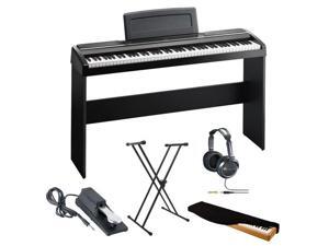 Korg SP170SBK 88-key Digital Slab Piano w/ Speakers in Black + Lok-Tight Squeeze X-Style Keyboard Stand + Full-Size Headphones (Black) + Keyboard Piano Style Sustain Pedal + Kit Korg SP170SBK 88-key Digital Slab Piano w/ Speakers in Black + Lok-Tight Squeeze X-Style Keyboard Stand + Full-Size Headphones (Black) + Keyboard Piano Style Sustain Pedal + Kit