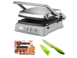 Cuisinart GR-150 Griddler Deluxe in Brushed Stainless + Measuring Spoons Spice Set + Paring Knife w/ Sheath (Lime Green) Cuisinart GR-150 Griddler Deluxe in Brushed Stainless + Measuring Spoons Spice Set + Paring Knife w/ Sheath (Lime Green)