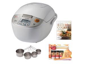 Zojirushi NL-AAC10 Micom Rice Cooker & Warmer, 5.5 Cups/1.0-Liter + Spatula Spice Set + Cooking Book + Stainless Measuring Cup Set Zojirushi NL-AAC10 Micom Rice Cooker & Warmer, 5.5 Cups/1.0-Liter + Spatula Spice Set + Cooking Book + Stainless Measuring Cup Set