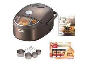 Zojirushi NP-NVC10 Induction Heating Pressure Rice Cooker & Warmer + Cooking Book + Spatula Spice Set + Stainless Measuring Cup Set Zojirushi NP-NVC10 Induction Heating Pressure Rice Cooker & Warmer + Cooking Book + Spatula Spice Set + Stainless Measuring Cup Set