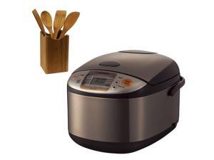 Zojirushi NSTSC18XA Micom 10-cup Rice Cooker/Warmer Stainless Brown + Tool Set 5 Piece Bamboo Finish Zojirushi NSTSC18XA Micom 10-cup Rice Cooker/Warmer Stainless Brown + Tool Set 5 Piece Bamboo Finish