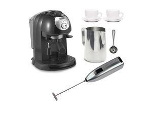 DeLonghi BAR32 Retro 15 BAR Pump Espresso and Cappuccino Maker with Coffee Measure, Milk Frother, Two 3 oz Ceramic Tiara Espresso Cups and Saucers, and Frothing Pitcher DeLonghi BAR32 Retro 15 BAR Pump Espresso and Cappuccino Maker with Coffee Measure, Milk Frother, Two 3 oz Ceramic Tiara Espresso Cups and Saucers, and Frothing Pitcher