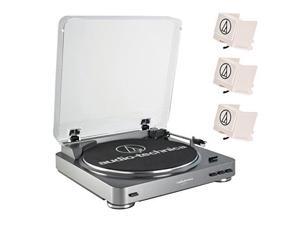 Audio Technica AT-LP60 Fully Automatic Belt Driven Stereo Turntable System (Aluminium) with (3) Replacement Stylus Audio Technica AT-LP60 Fully Automatic Belt Driven Stereo Turntable System (Aluminium) with (3) Replacement Stylus