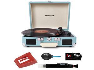 Crosley Cruiser Portable Turntable Turquoise + Crosley NP1 Replacement Needle + Cleaning Pen + Dust Blower + Cleaning Cloth Crosley Cruiser Portable Turntable Turquoise + Crosley NP1 Replacement Needle + Cleaning Pen + Dust Blower + Cleaning Cloth