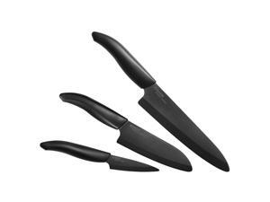 Kyocera Revolution 3-piece Ceramic Knife Set (Black Blade) Kyocera Revolution 3-piece Ceramic Knife Set (Black Blade)