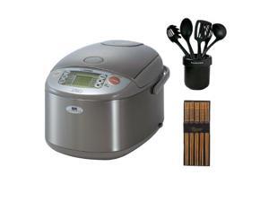 Zojirushi NP-GBC05 3-Cup Rice Cooker and Warmer with Induction Heating System + Silk Wrapped Chopsticks 5-Pack + KitchenAid Cook's Series Ceramic Crock With Tools Set Zojirushi NP-GBC05 3-Cup Rice Cooker and Warmer with Induction Heating System + Silk Wrapped Chopsticks 5-Pack + KitchenAid Cook's Series Ceramic Crock With Tools Set